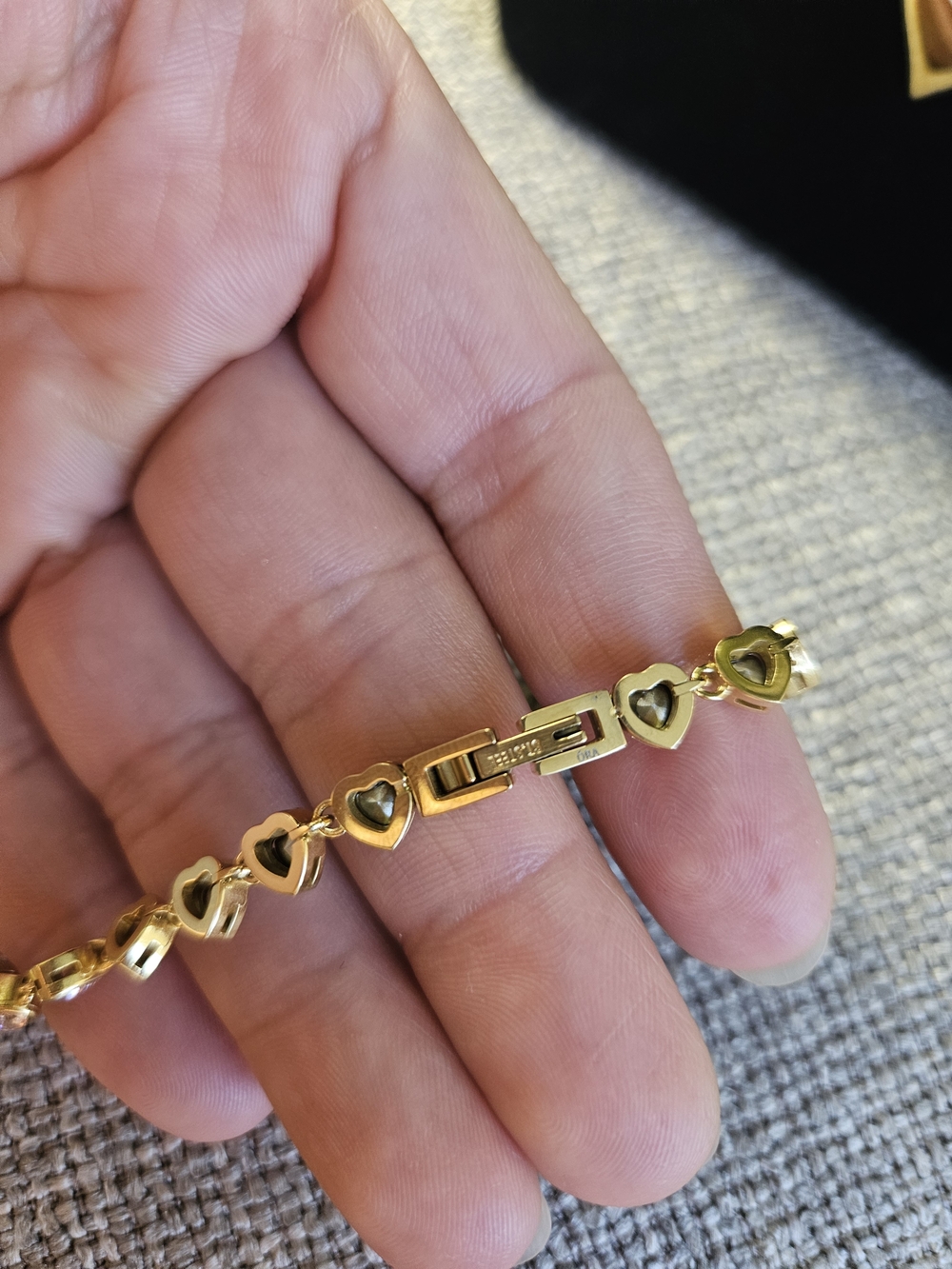 Premium Pink Heart Tennis Bracelet 18K Gold Stainless Steel